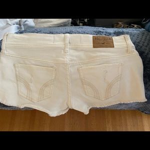 Hollister White denim short shorts
